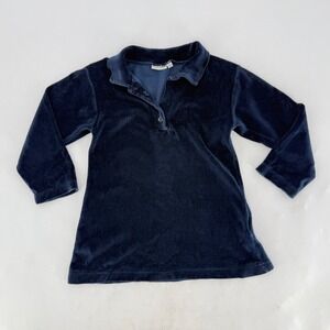 Polarn O Pyret Girls Velour Long Sleeve Dress Shirt Top‎ Size 104 Blue See Pics